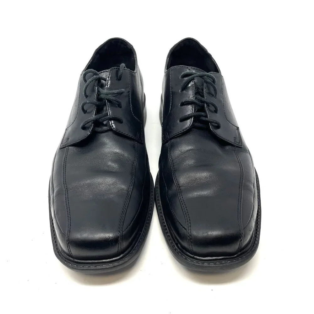 Rockport Felson Men's Shoes K70890 Black Leather Apron‎ Toe Oxford Dress 11